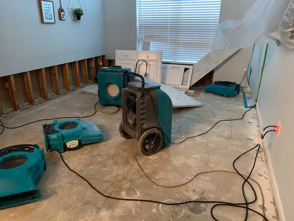 Dehumidifier in flood-cut room for Water Extraction & Removal in Millbrook